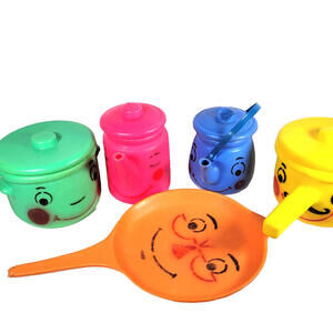 Vintage Marx Toys Hong Kong Cookware Pot With Face Mustache Blow Mold Display